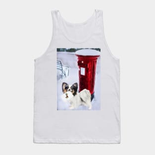 Papillon Christmas Postbox Tank Top